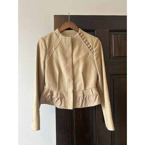 Light Brown Peplum Blazer Size Small - Picture 2 of 9
